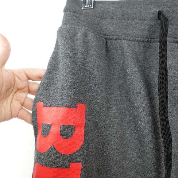 NBA Chicago Bulls Athletic‎ Drawstring Sweatpant Shorts Sz M Gray Red Graphic - Picture 4 of 7